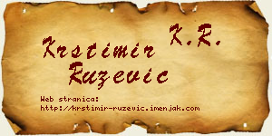 Krstimir Ružević vizit kartica